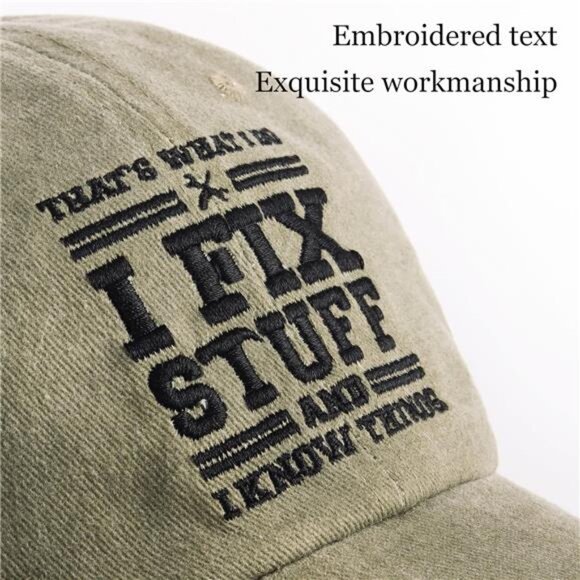 Mens cotton baseball cap adjustable hat funny gift idea dad birthday present - Picture 4 of 8